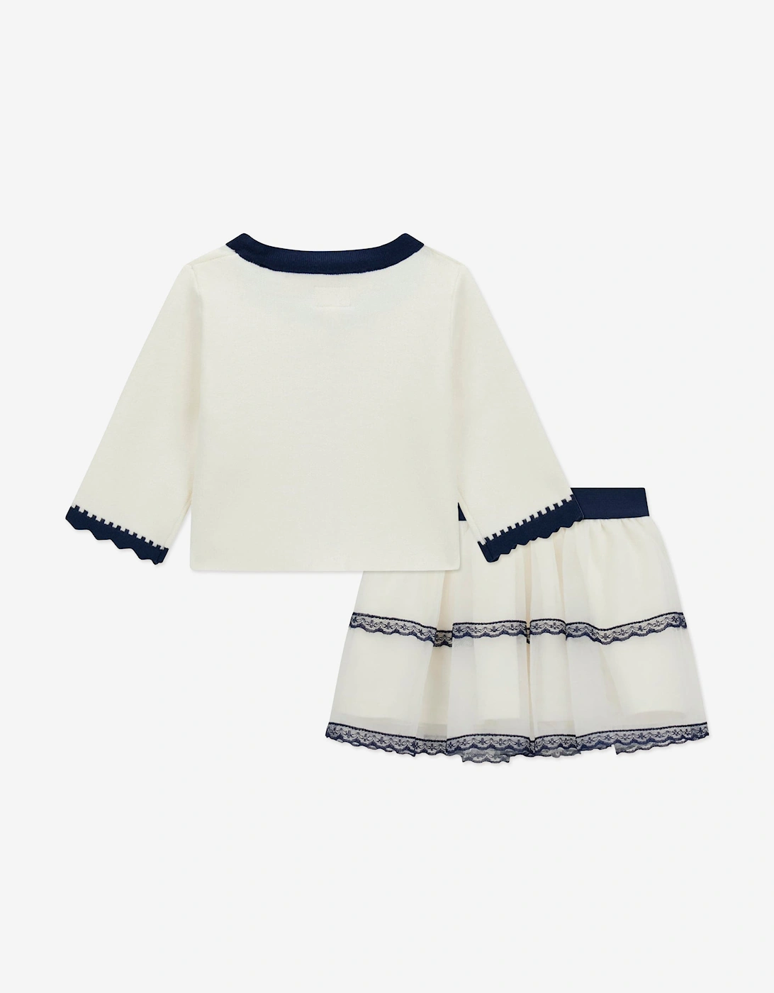 Baby Girls Cardigan and Tulle Skirt Set in Ivory
