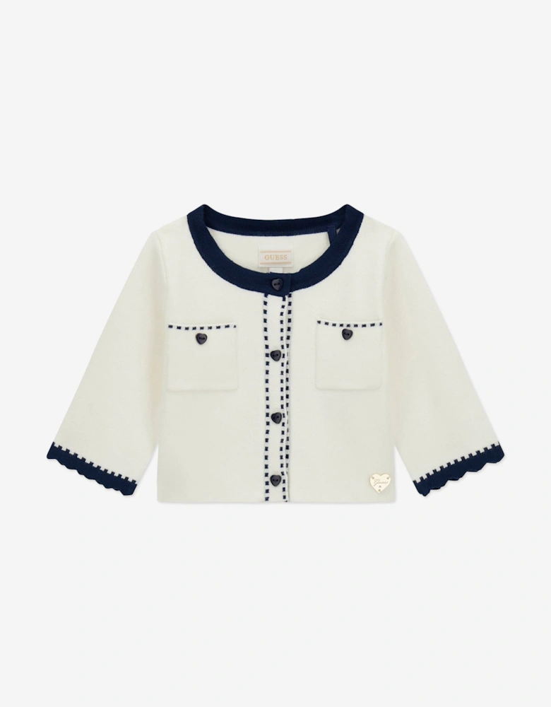 Baby Girls Cardigan and Tulle Skirt Set in Ivory