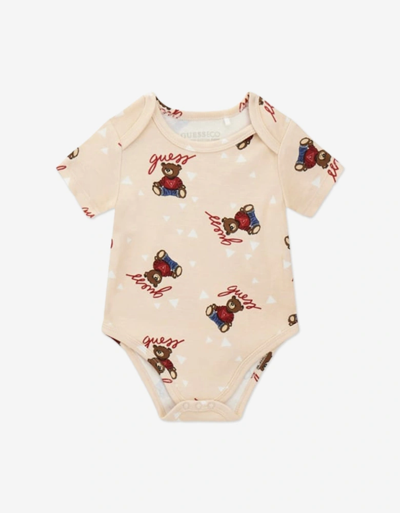 Baby 3 Piece Bear Tracksuit Set in Beige