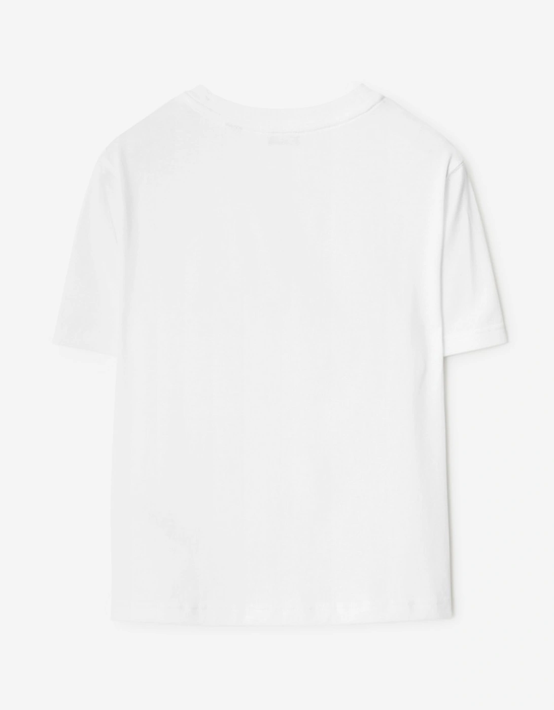 Boys Cedar Check EKD T-Shirt in White
