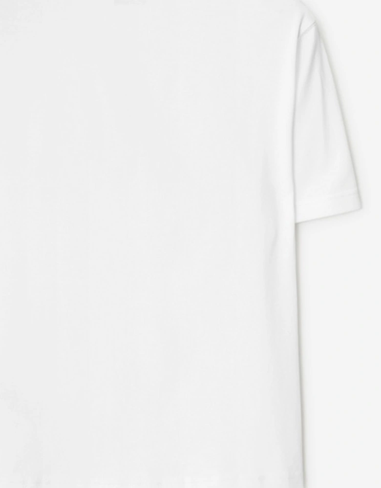 Boys Cedar Check EKD T-Shirt in White