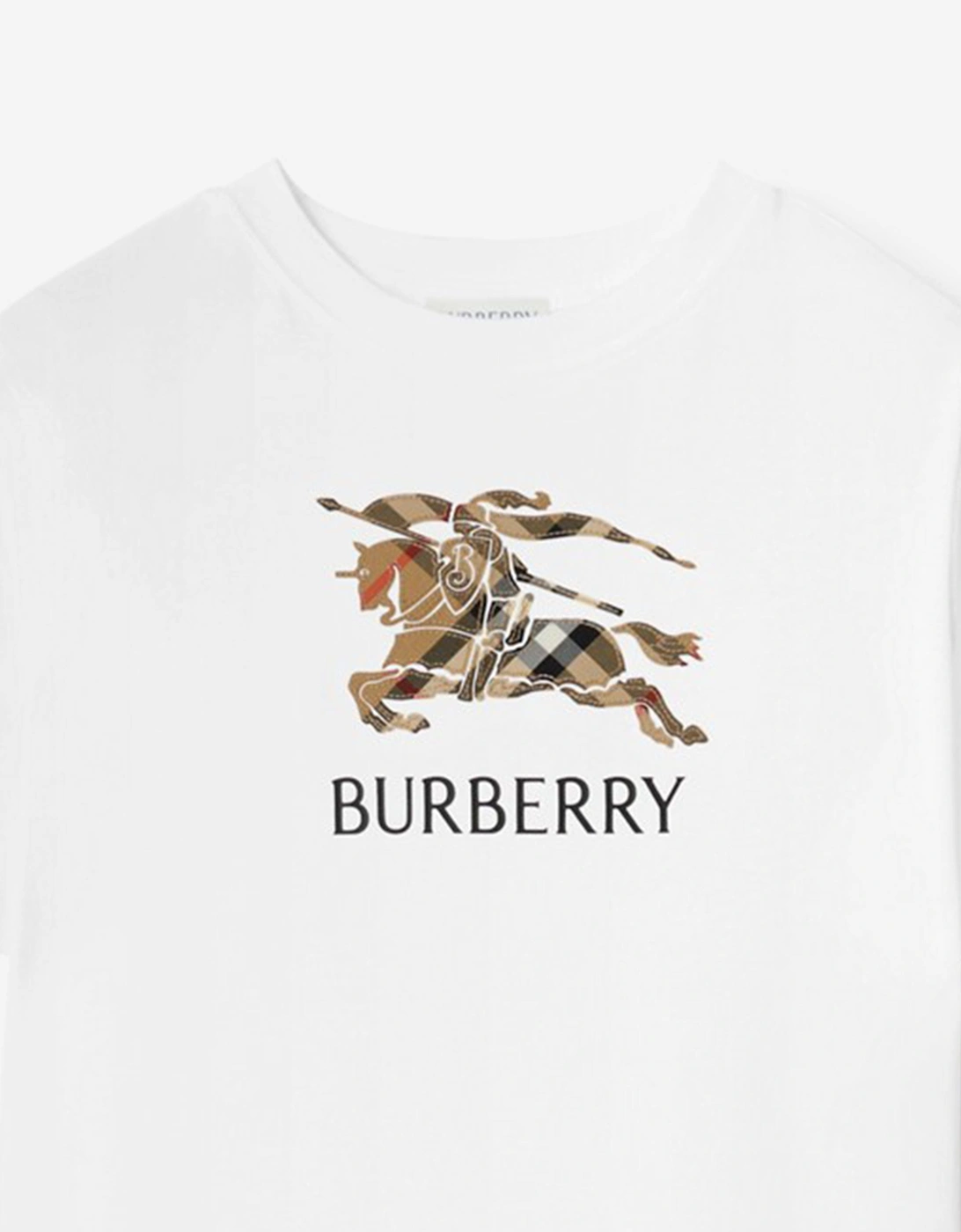 Boys Cedar Check EKD T-Shirt in White