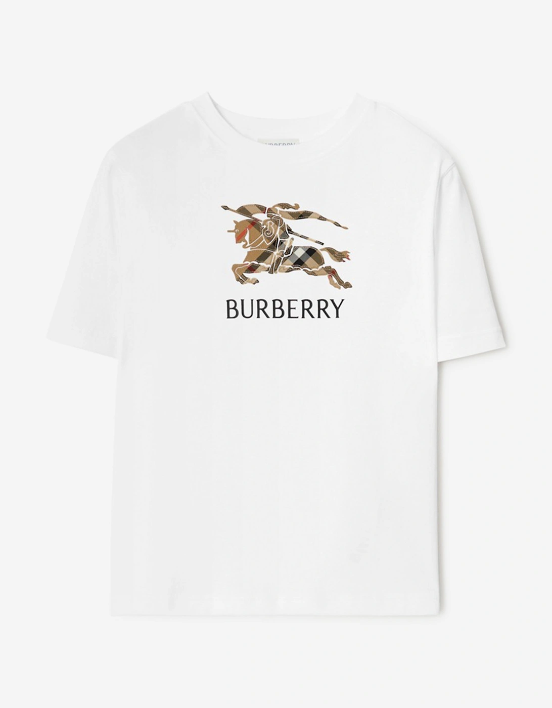Burberry Boys White 'S Cedar Check Ekd T-Shirt In  10 Years Size 10 Yrs Kids