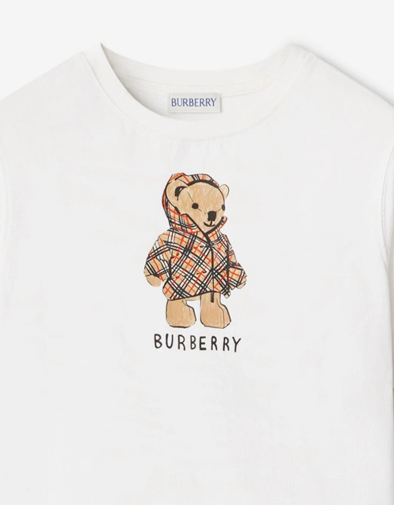 Kids Cedar Puffer Bear T-Shirt in White