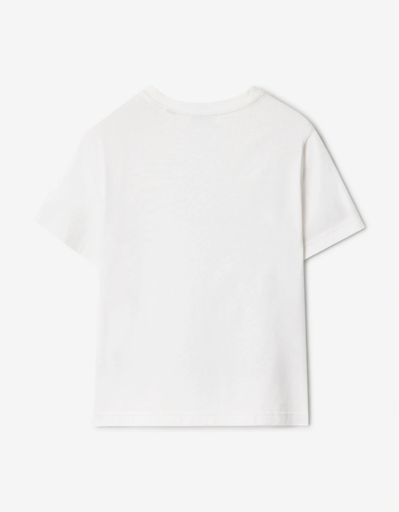 Kids Cedar Puffer Bear T-Shirt in White