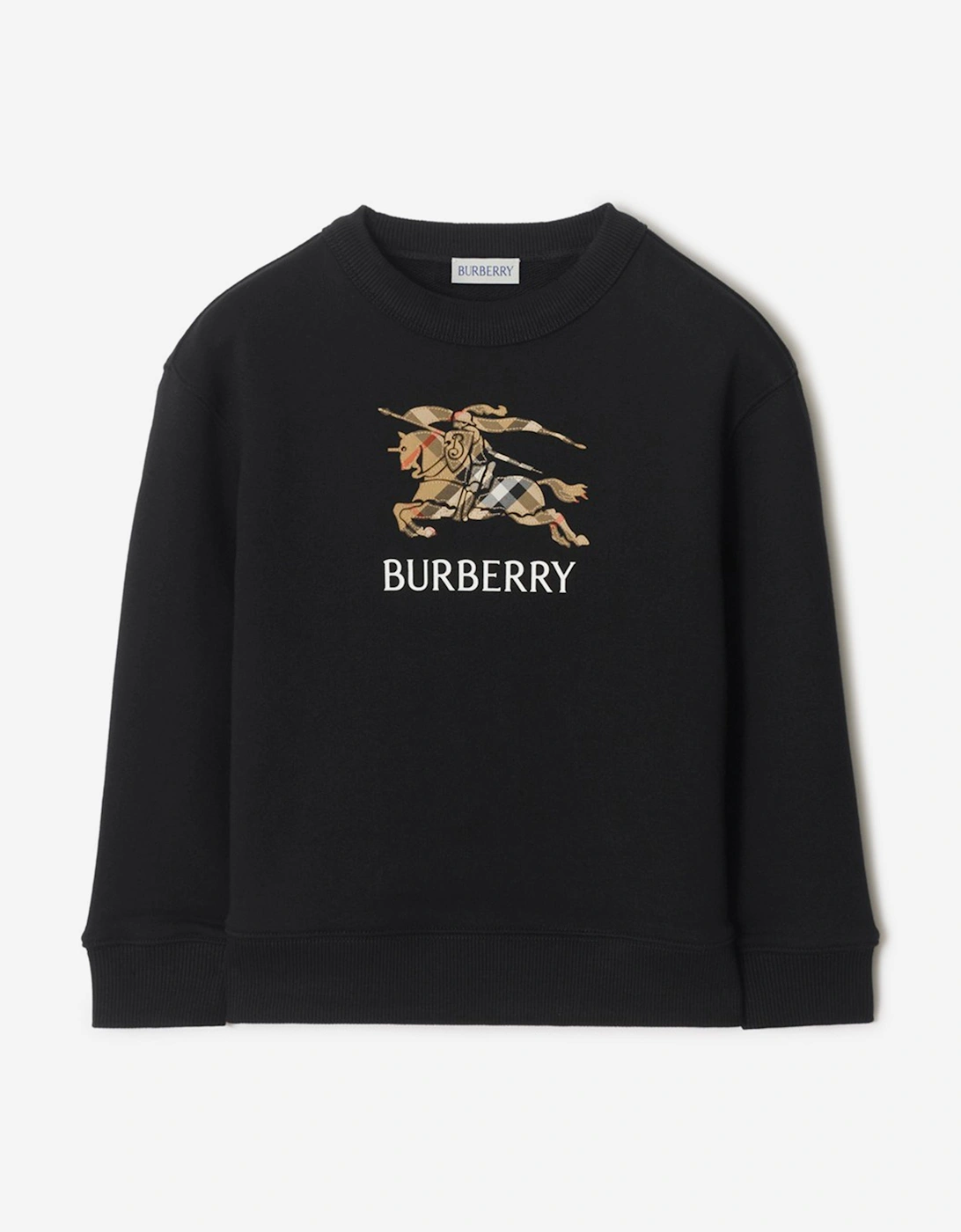 Boys Mathew EKD Check Cotton Sweatshirt in Black, 4 of 3