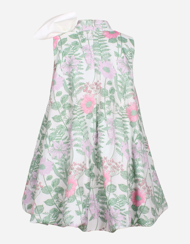Girls Enchanted Forest Jacquard Dress in Green