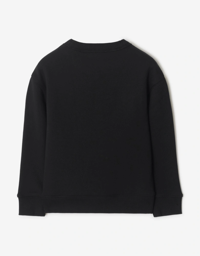 Boys Mathew EKD Check Cotton Sweatshirt in Black