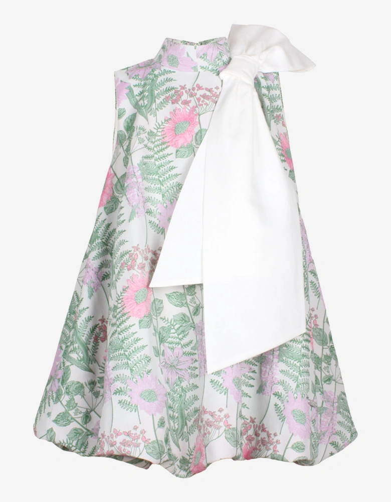 Girls Enchanted Forest Jacquard Dress in Green