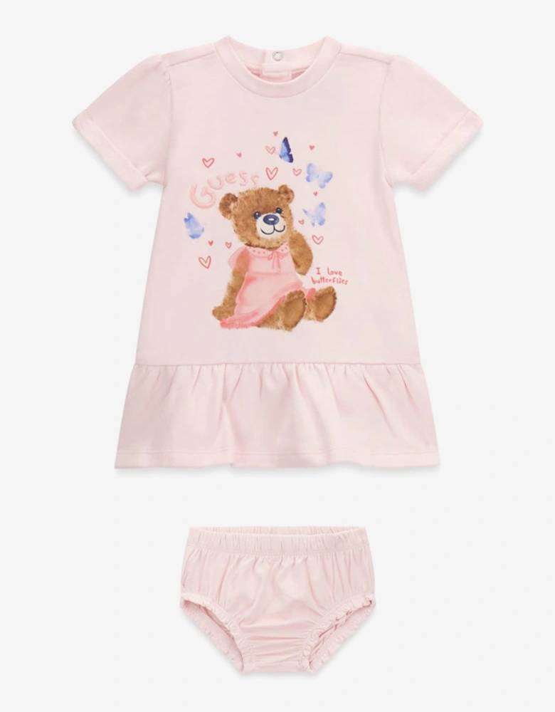 Baby Girls Teddy Bear Dress in Pink