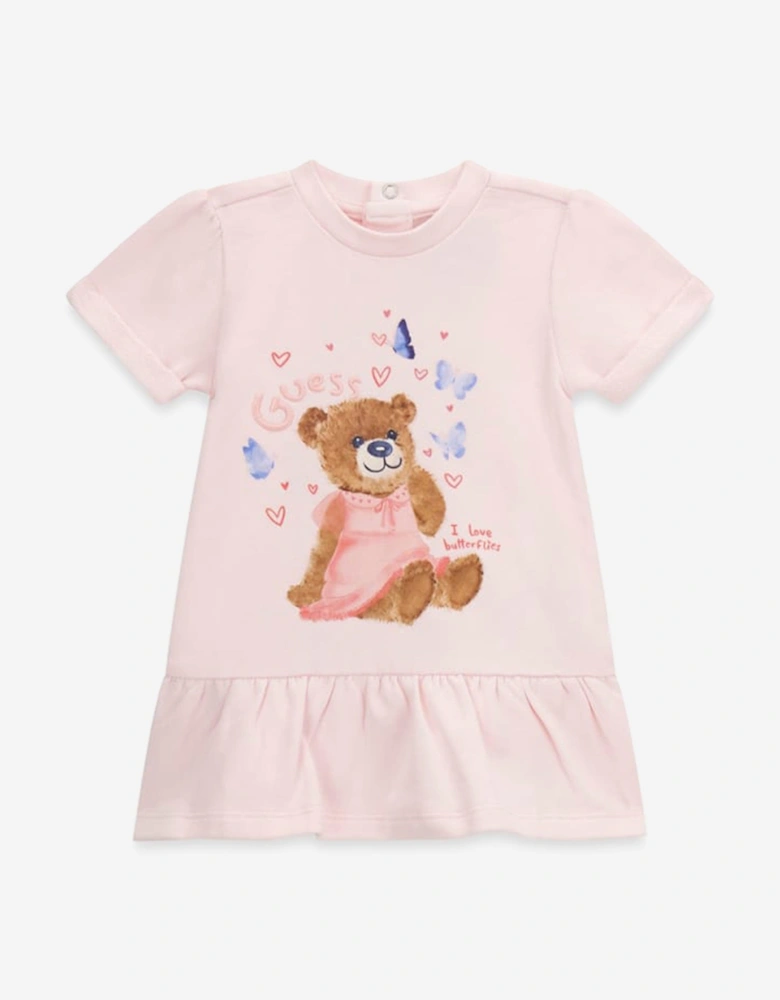 Baby Girls Teddy Bear Dress in Pink