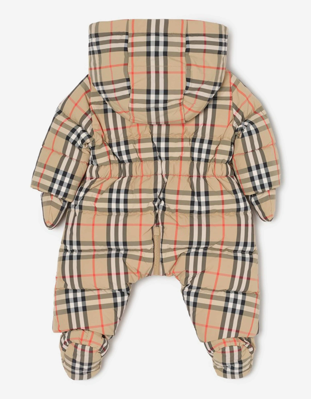 Baby Harper Check Down Padded Snowsuit in Beige
