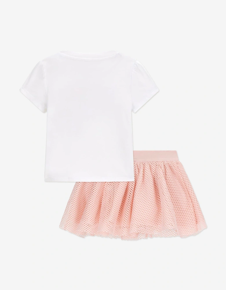 Baby Girls T-Shirt and Skirt Set in Pink