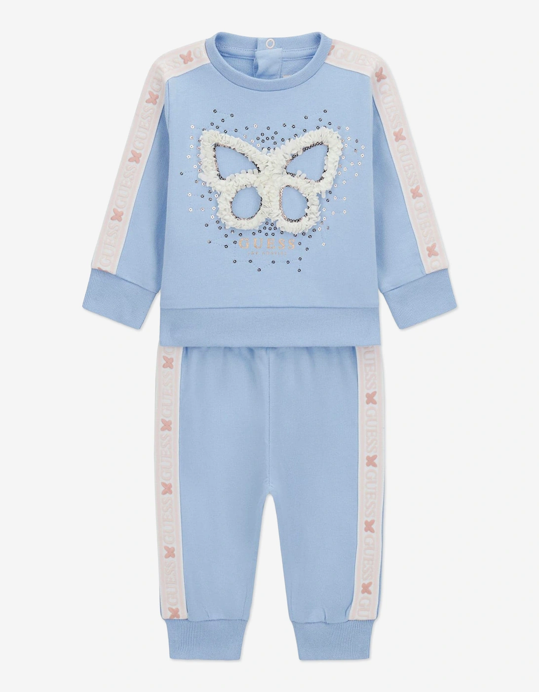 Baby Girls Butterfly Tracksuit in Blue, 5 of 4