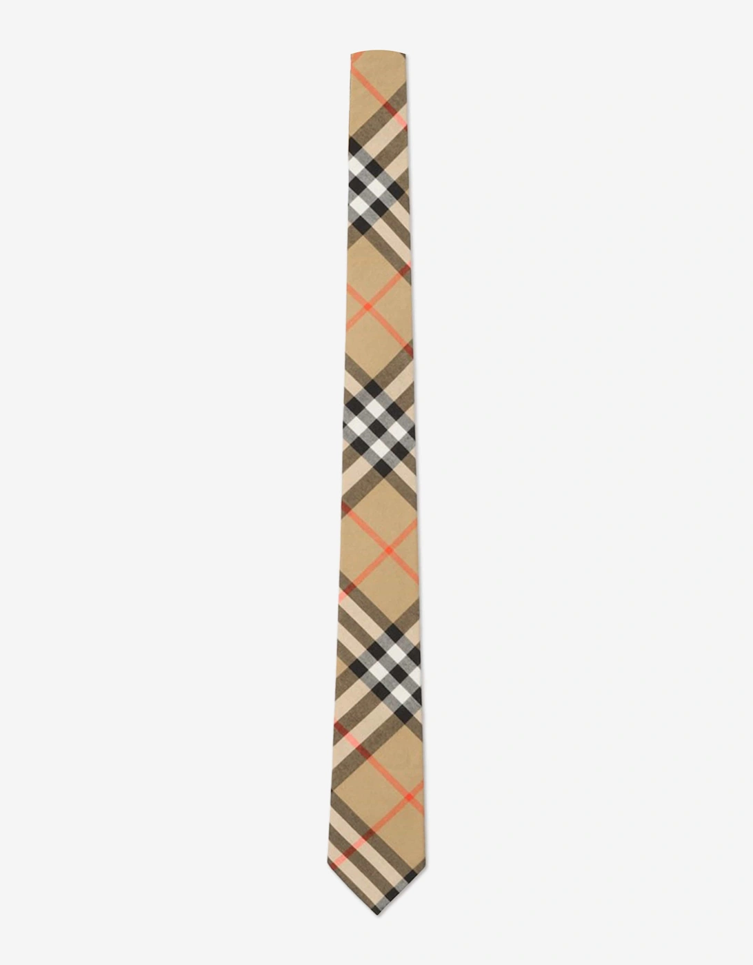 Boys Cotton Check Tie in Beige, 4 of 3