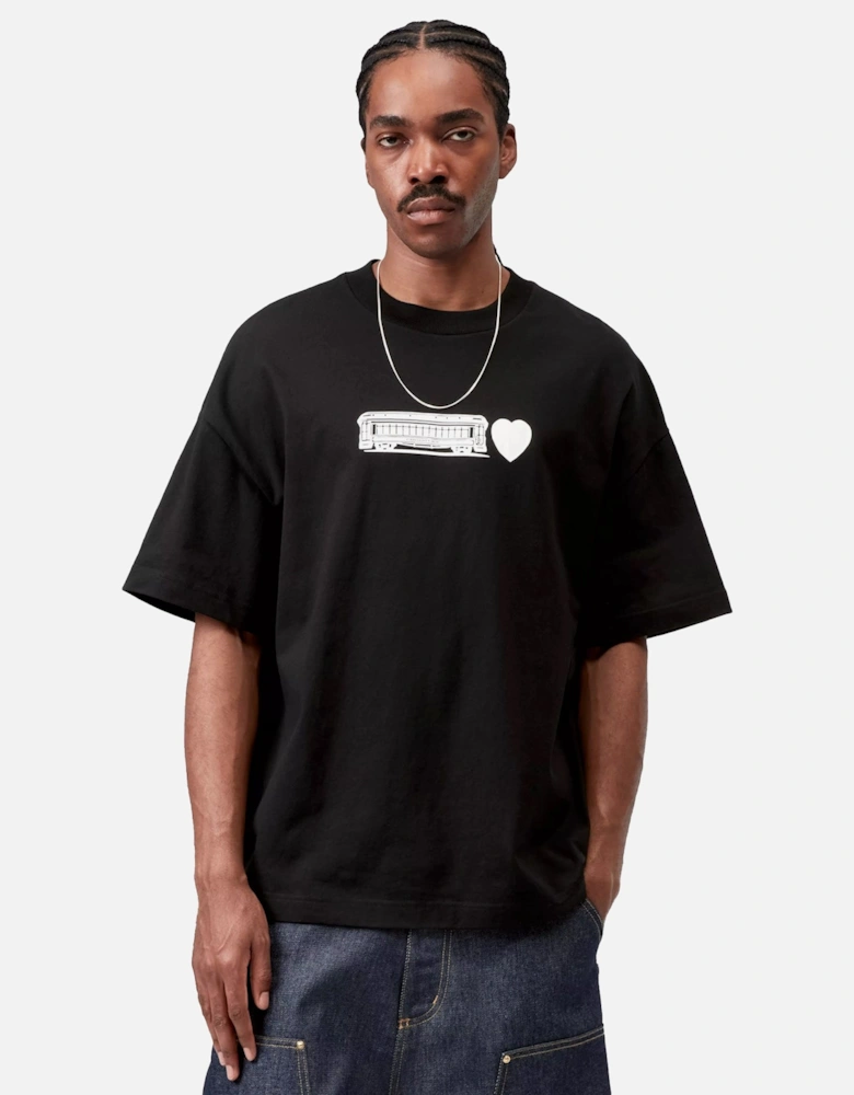 S/S Deconstructed Label T-Shirt Black