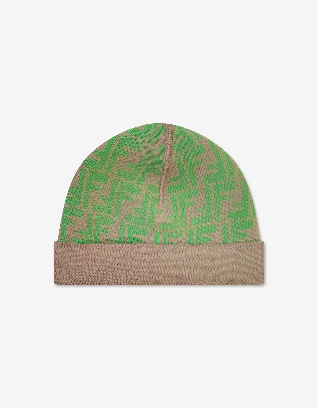 Kids FF Logo Reversible Beanie in Beige