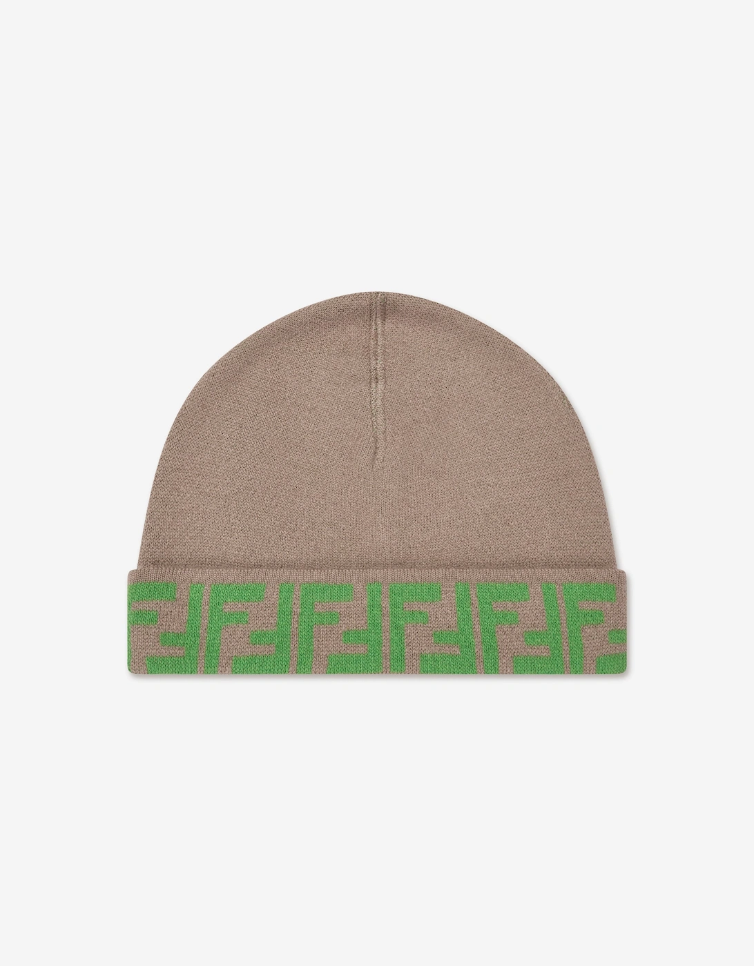 Kids FF Logo Reversible Beanie in Beige