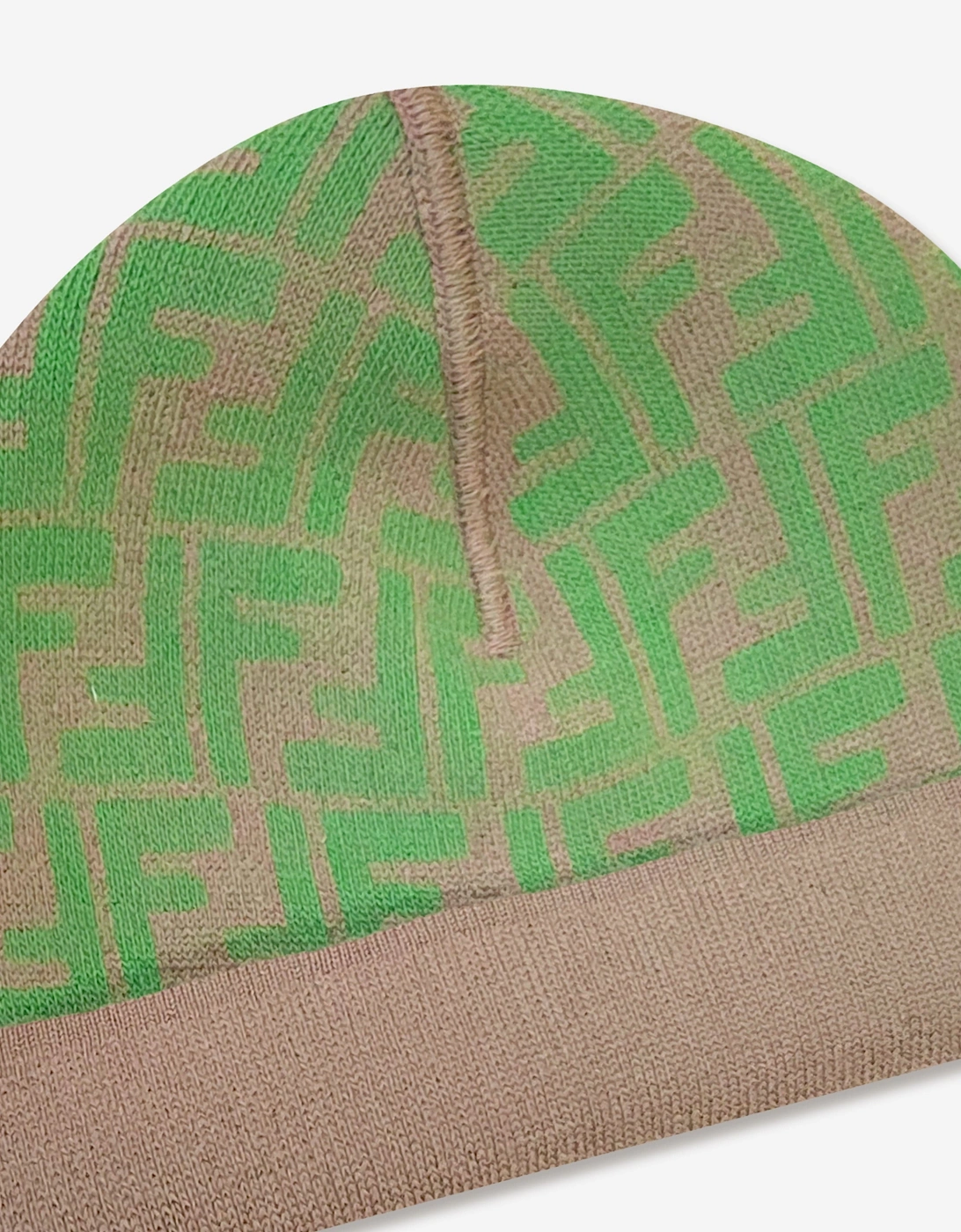Kids FF Logo Reversible Beanie in Beige
