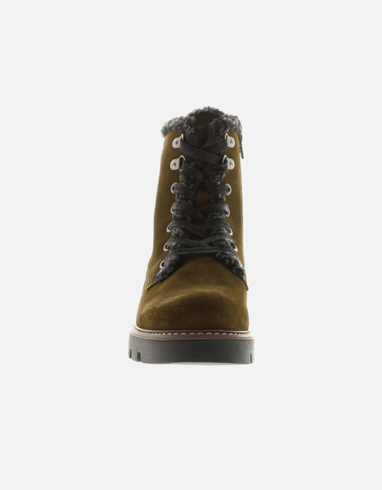 Womens Boots Ankle Aurelia Lace Boot Leather Lace Up brown UK Size