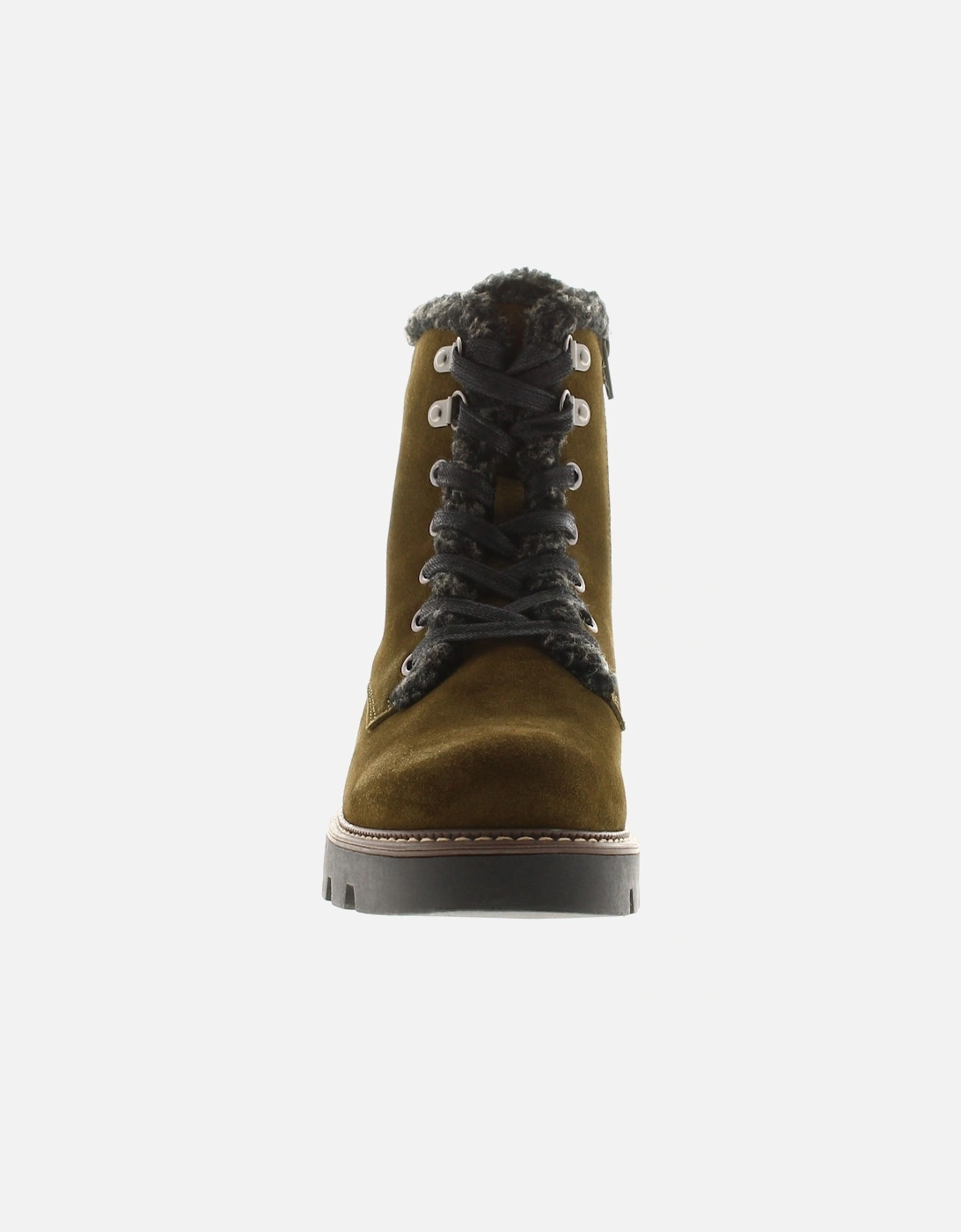 Womens Boots Ankle Aurelia Lace Boot Leather Lace Up brown UK Size