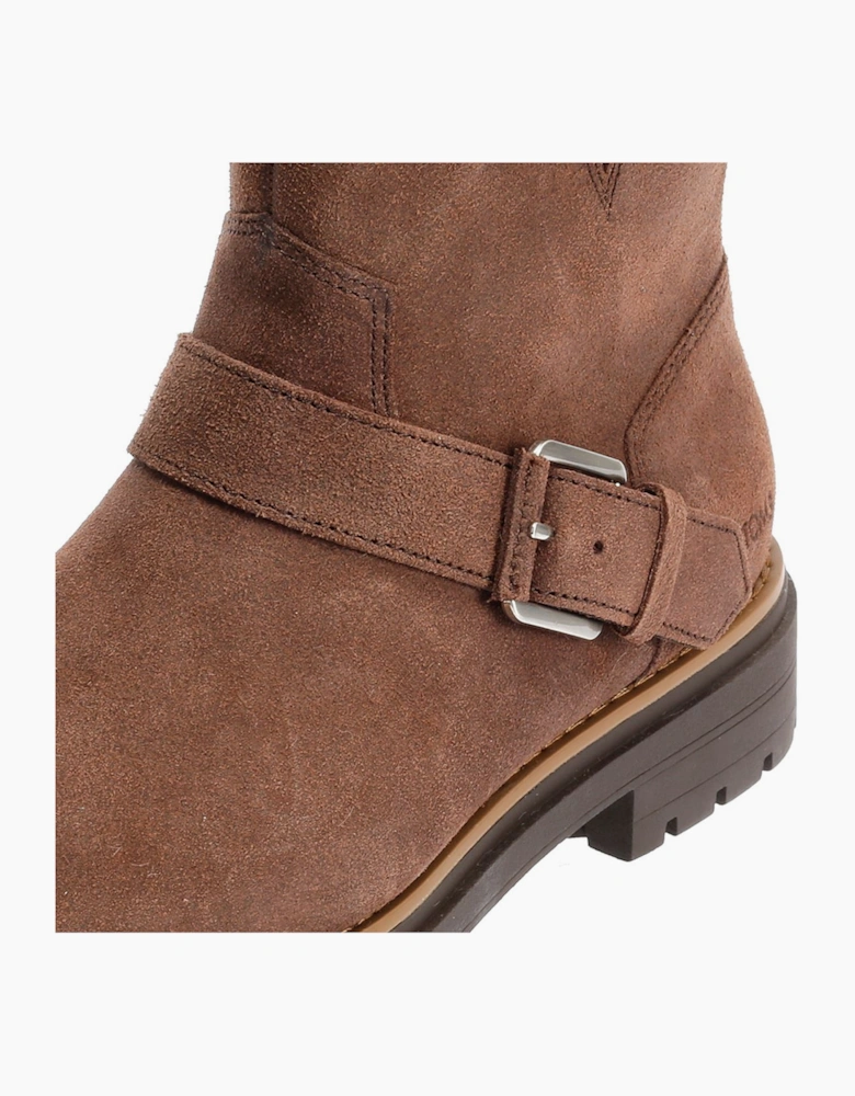 Ionie Moto Waxy Suede Women's Dark Brown Boots