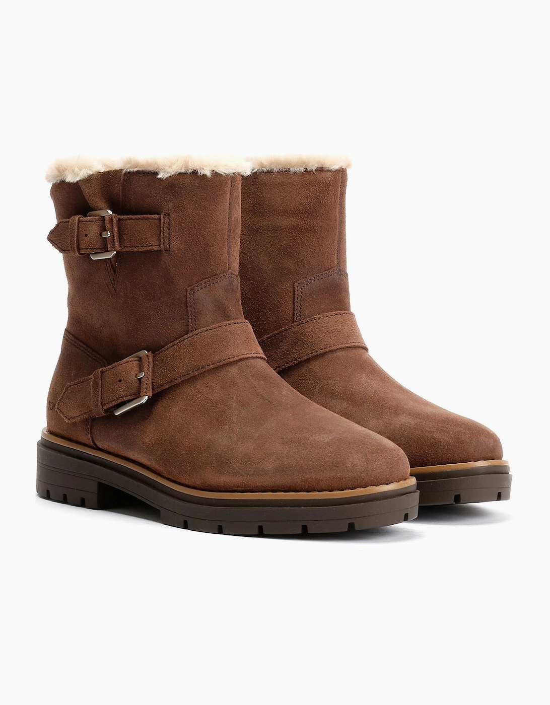 Ionie Moto Waxy Suede Women's Dark Brown Boots, 9 of 8