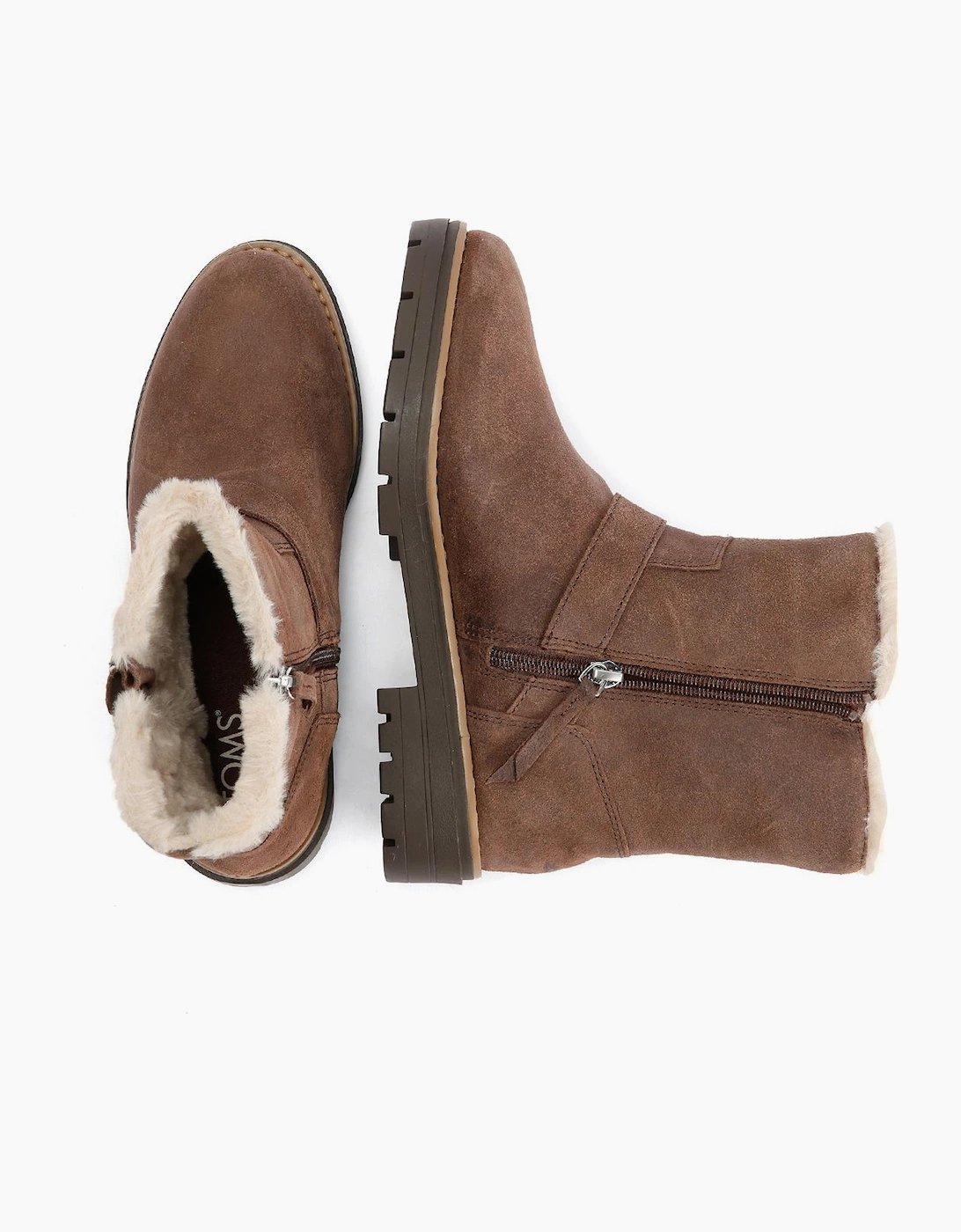 Ionie Moto Waxy Suede Women's Dark Brown Boots