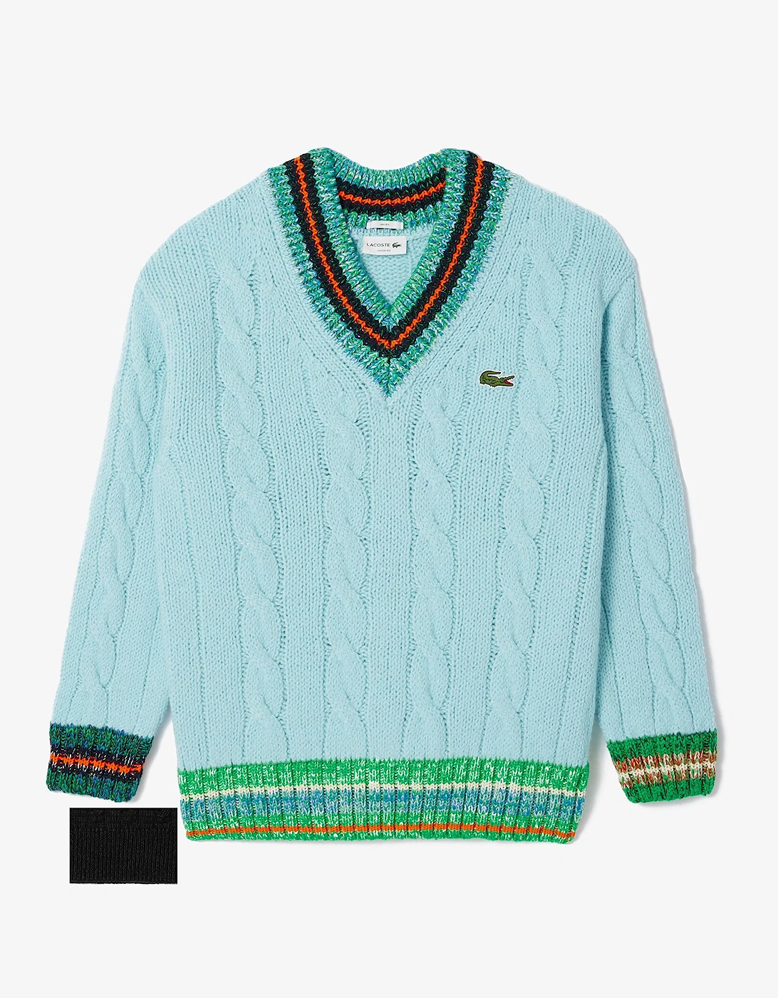 Cable Knit V-Neck Sweatshirt, 4 of 3