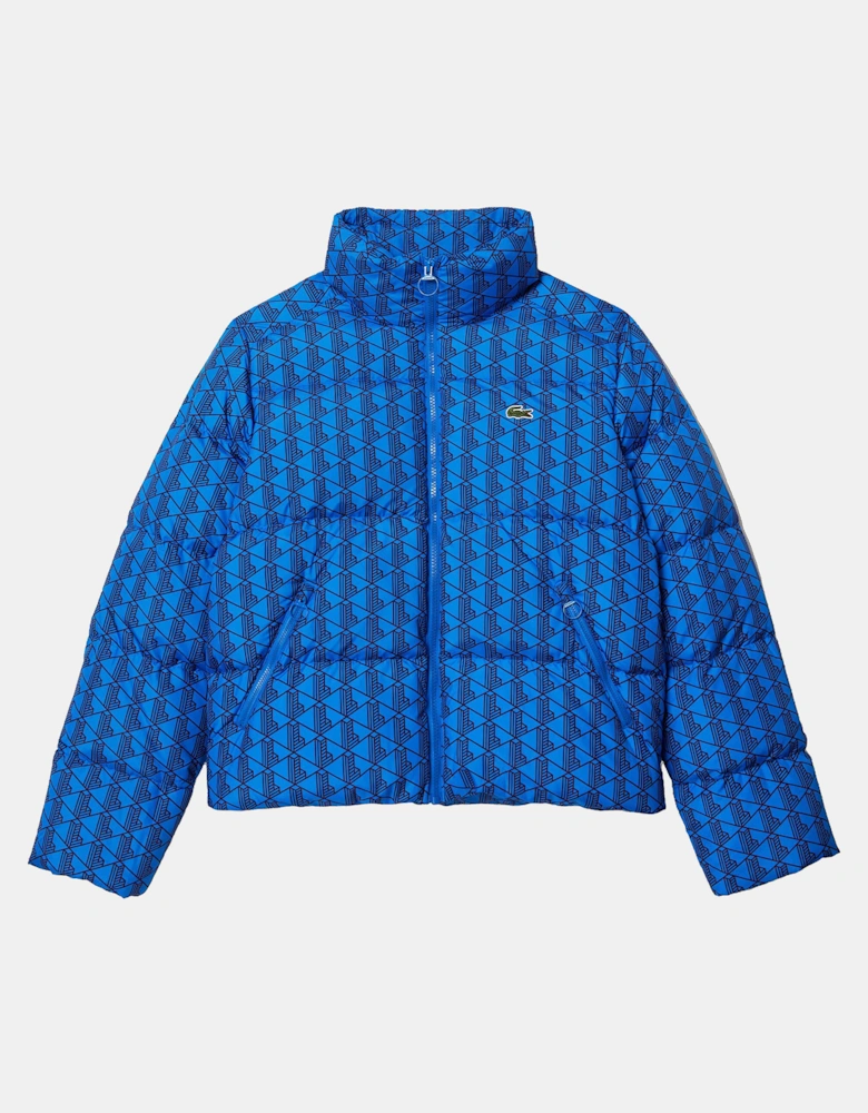 Hooded Monogram Print Puffer Jacket