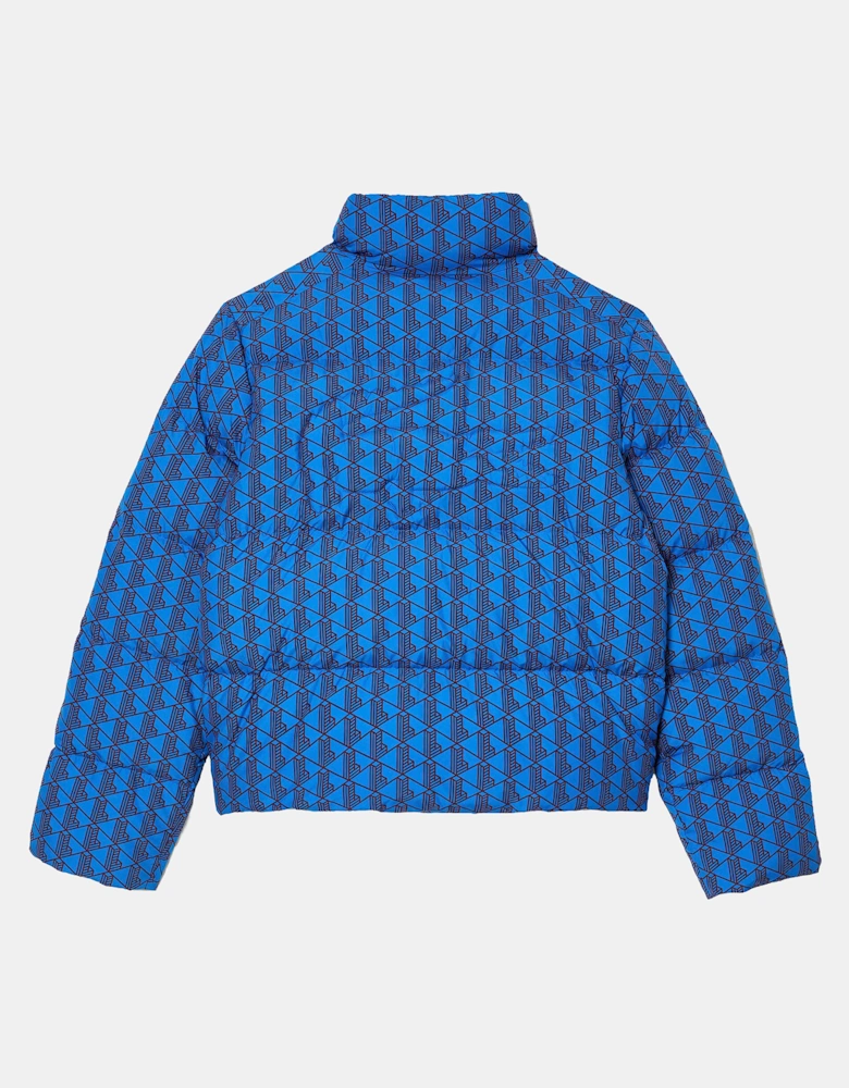 Hooded Monogram Print Puffer Jacket