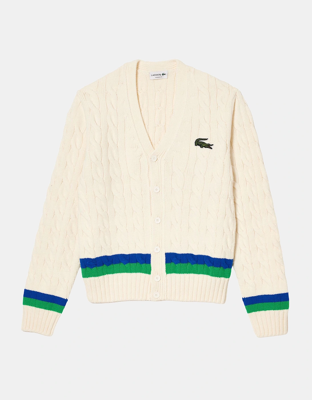 Cable Knit Striped Cardigan, 2 of 1