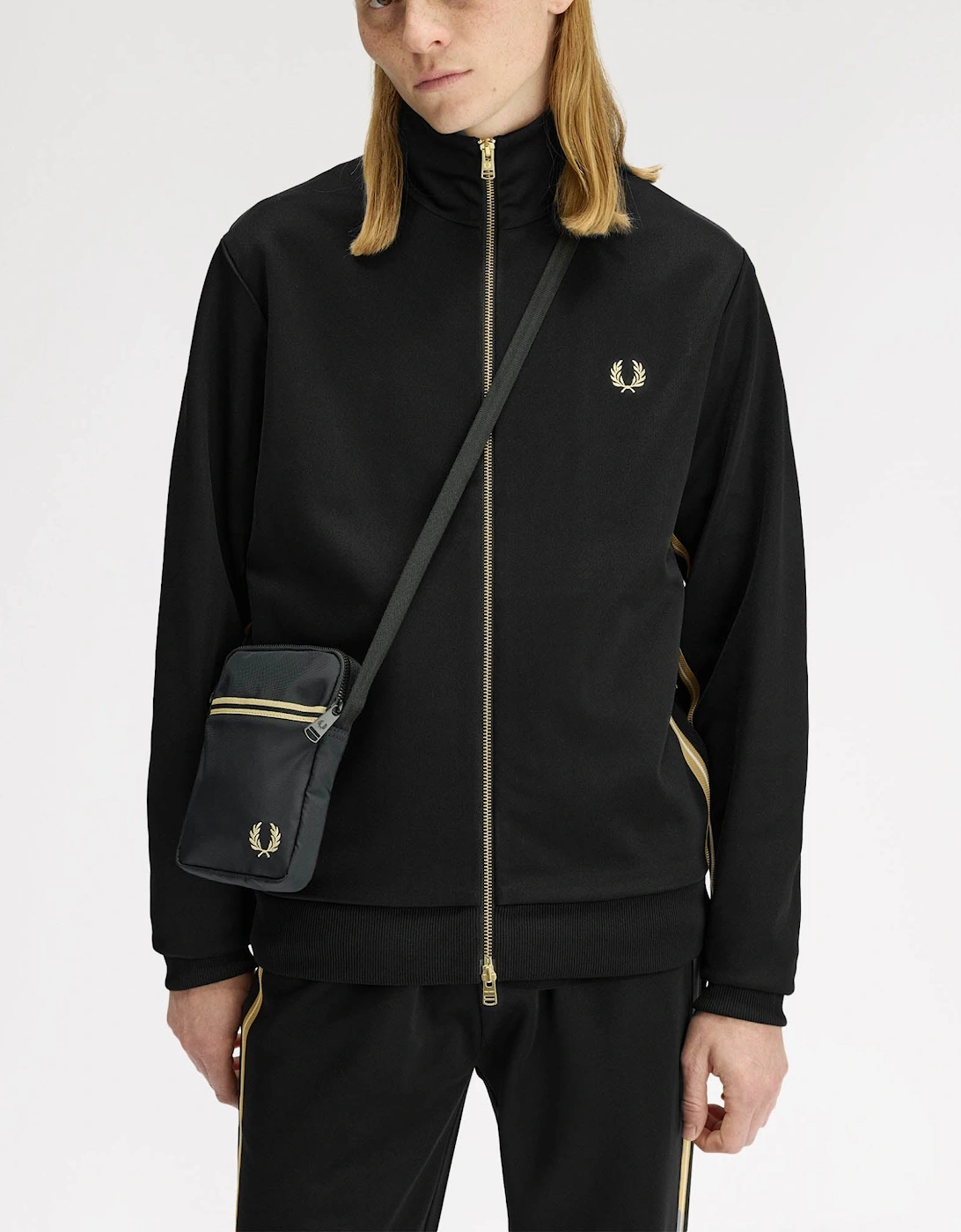 Mens Tipped Tape Small Side Bag - Black 102, 6 of 5