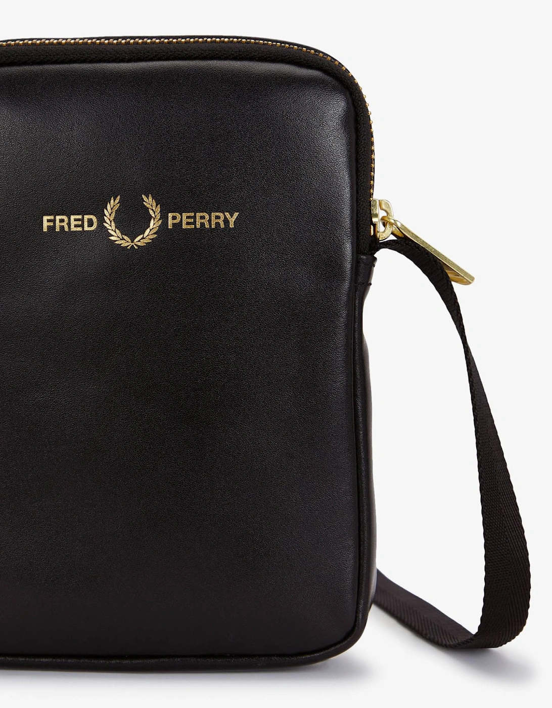 Mens Smooth Leather Small Side Bag - Black 102