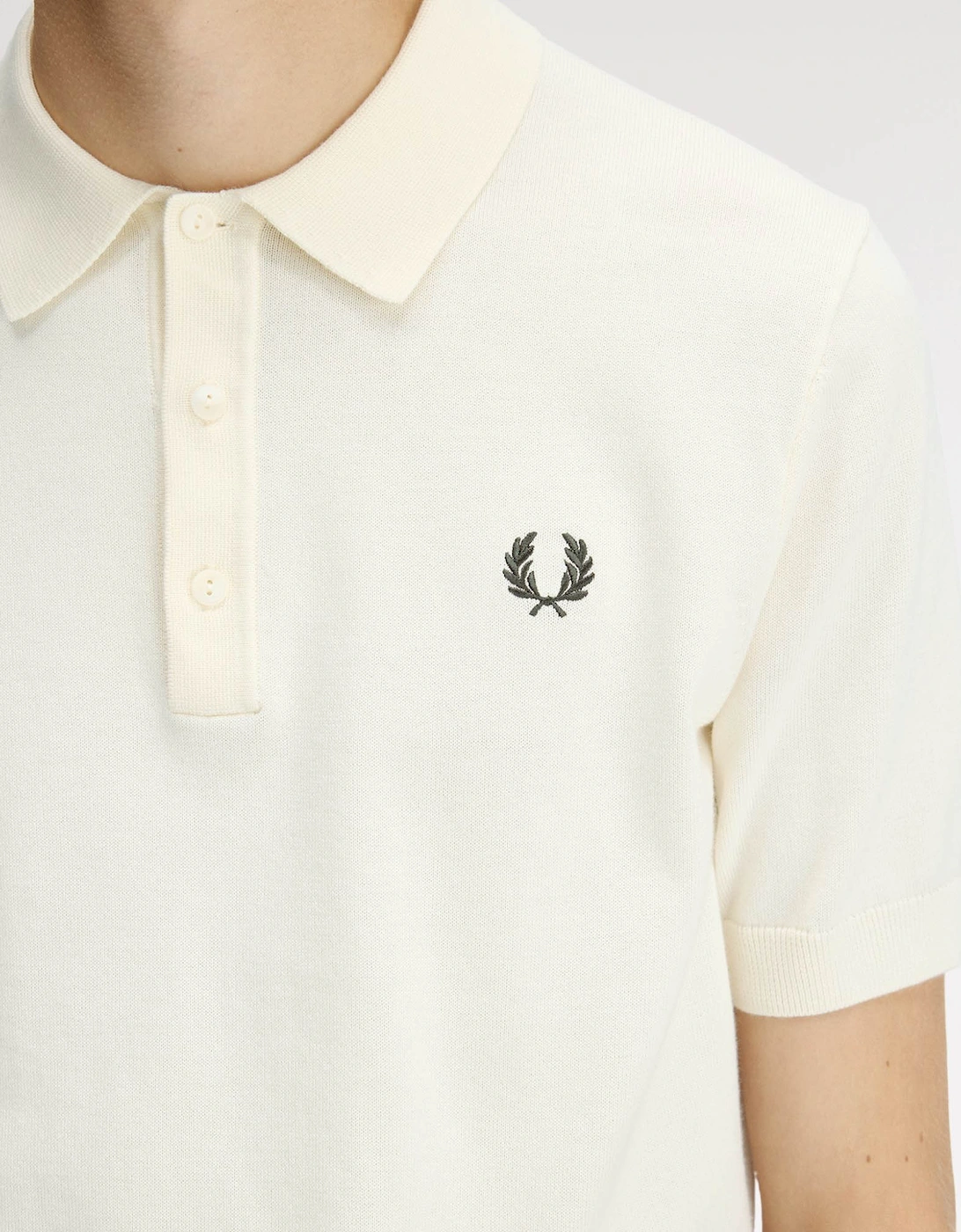 Mens Cotton Knitted Shirt - Ecru 170