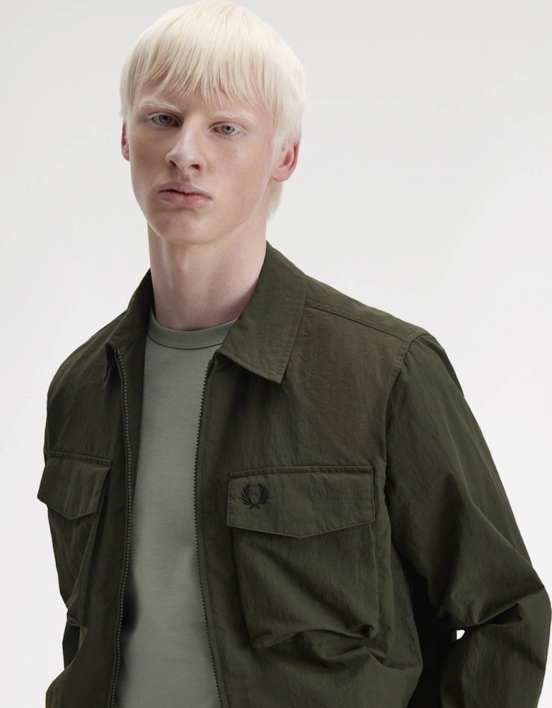 Mens Ripstop Pocket Overshirt - Hunting Green 408