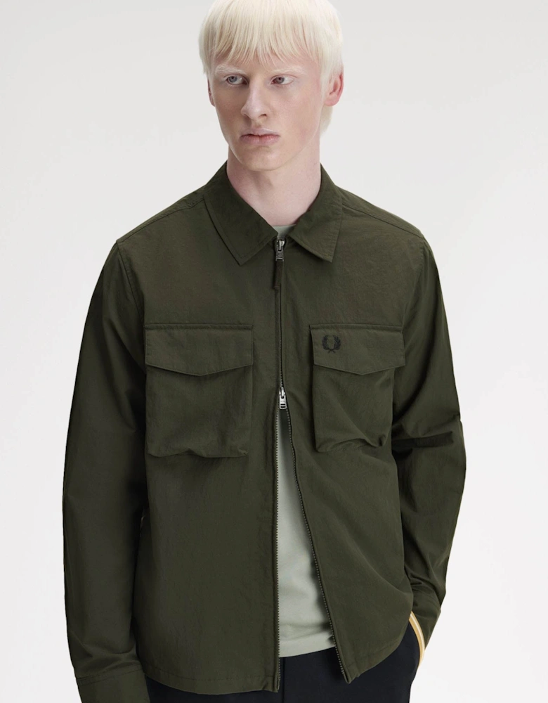 Mens Ripstop Pocket Overshirt - Hunting Green 408