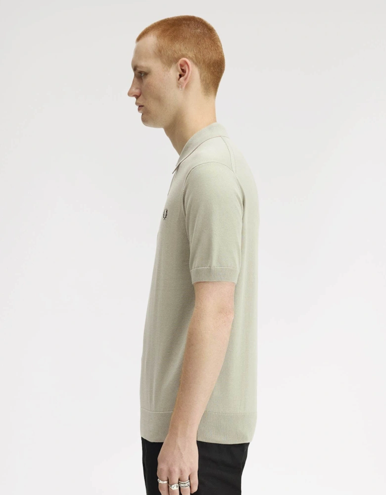 Mens Cotton Knitted Shirt - Seagrass M37