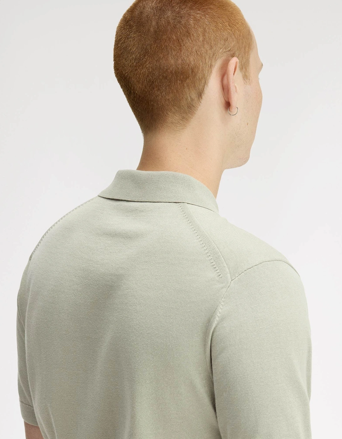 Mens Cotton Knitted Shirt - Seagrass M37