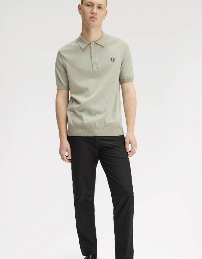 Mens Cotton Knitted Shirt - Seagrass M37