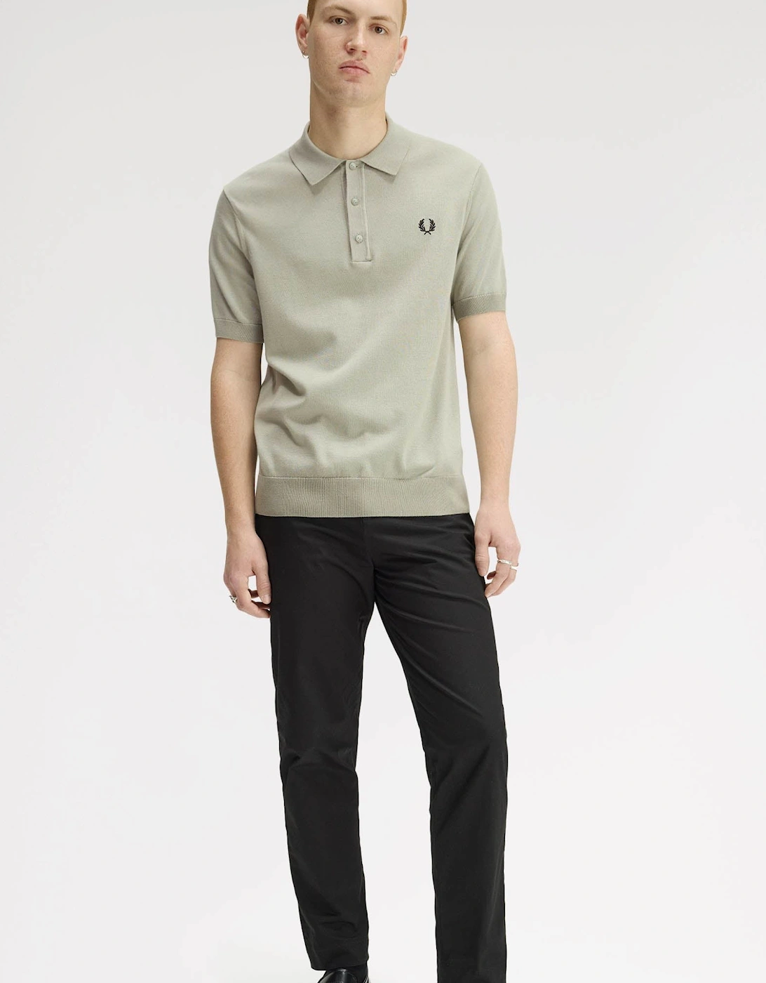 Mens Cotton Knitted Shirt - Seagrass M37