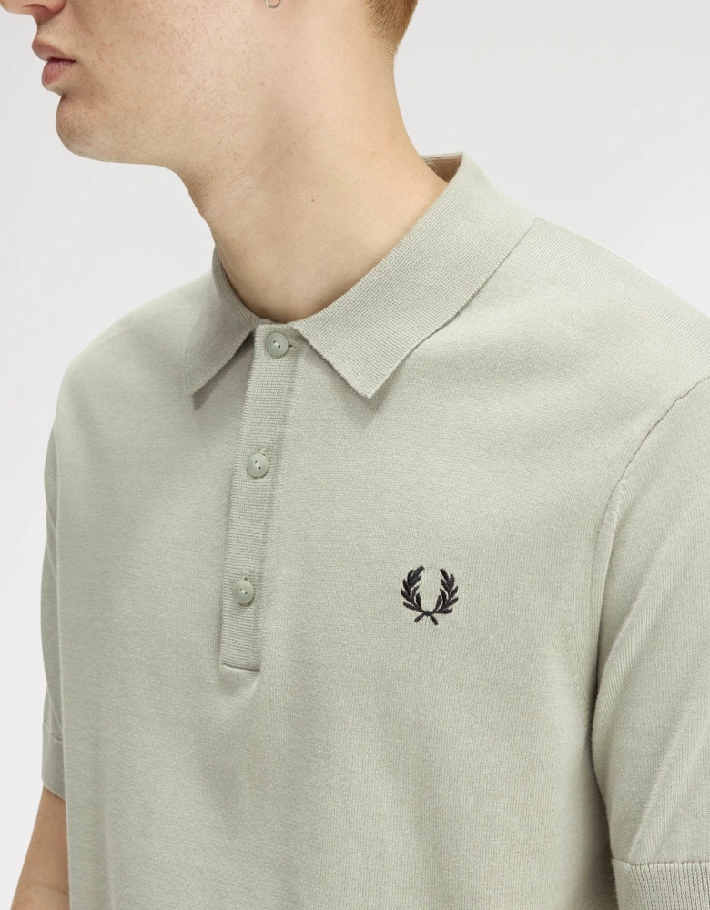 Mens Cotton Knitted Shirt - Seagrass M37