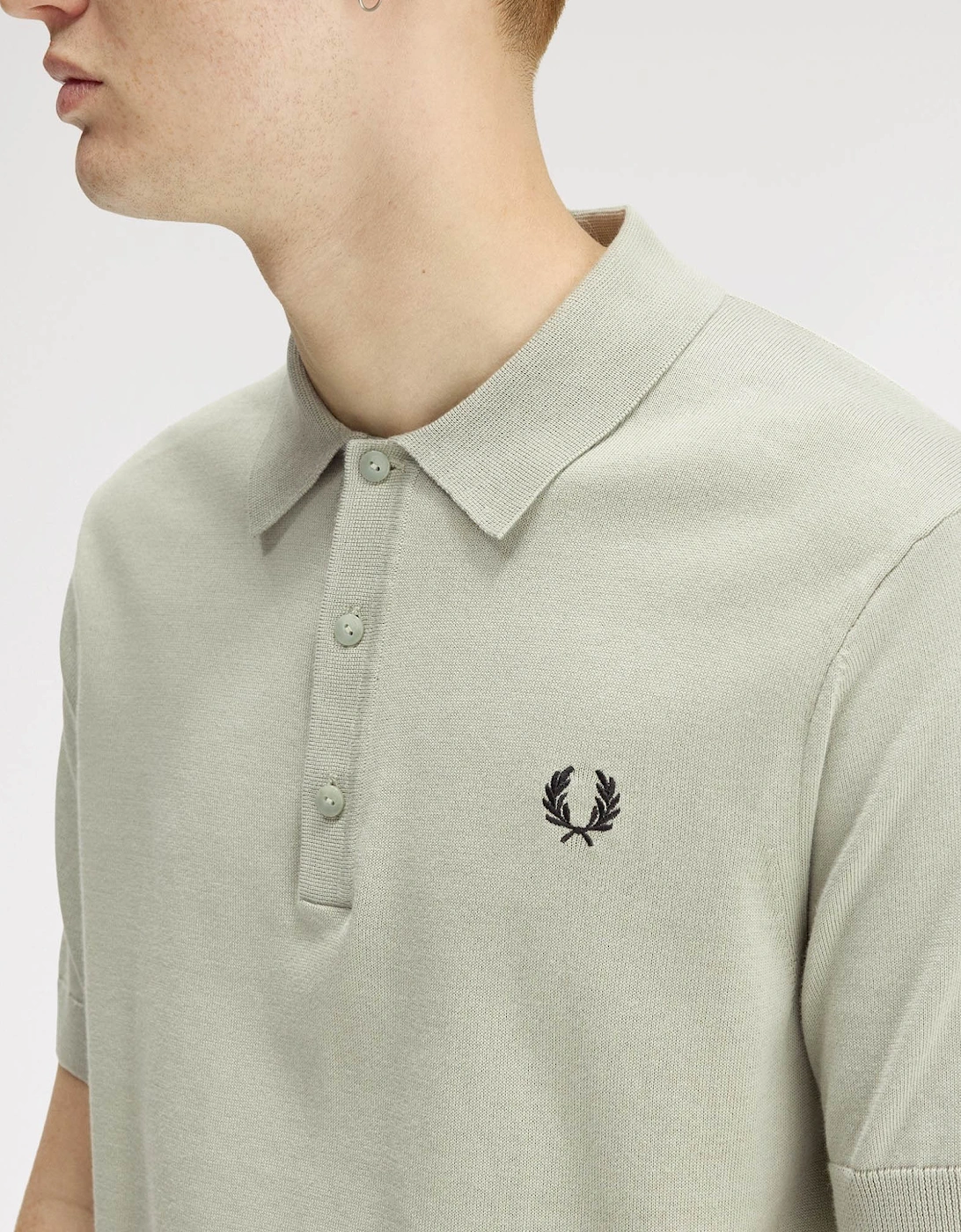 Mens Cotton Knitted Shirt - Seagrass M37