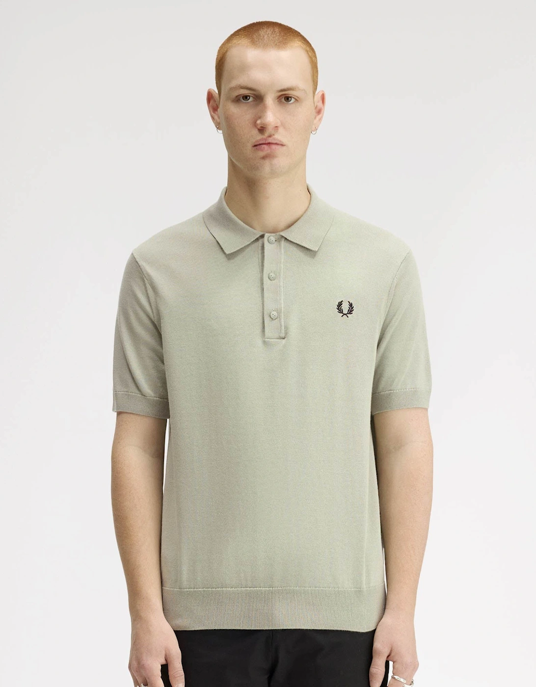 Fred Perry Men's Tan Cotton Knitted Shirt - Seagrass M37  38/Regular M