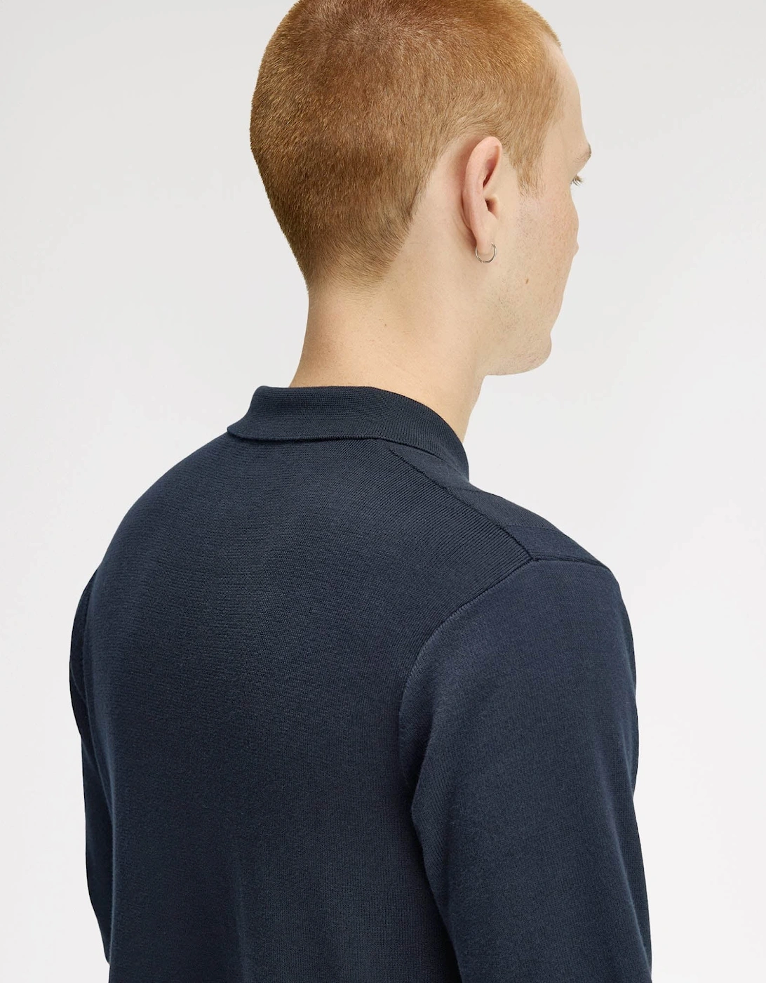 Mens Tonal Vertical Stripe Polo Shirt - Navy 608