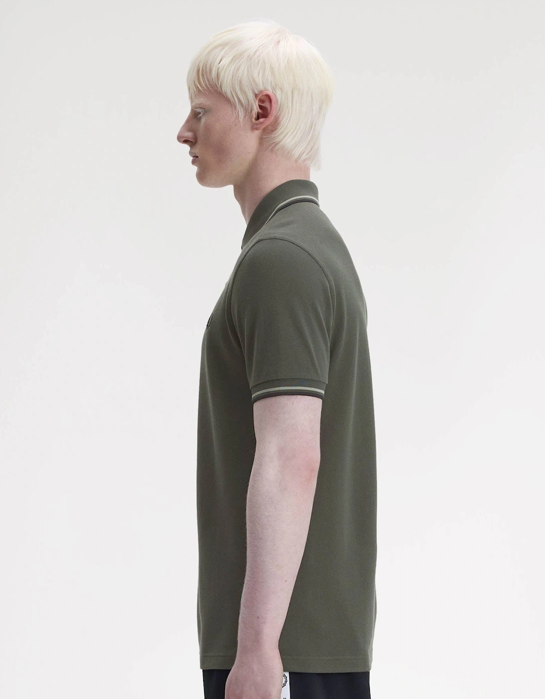 Mens Twin Tipped Signature Polo Shirt - Field Green/Seagrass/Black 04B