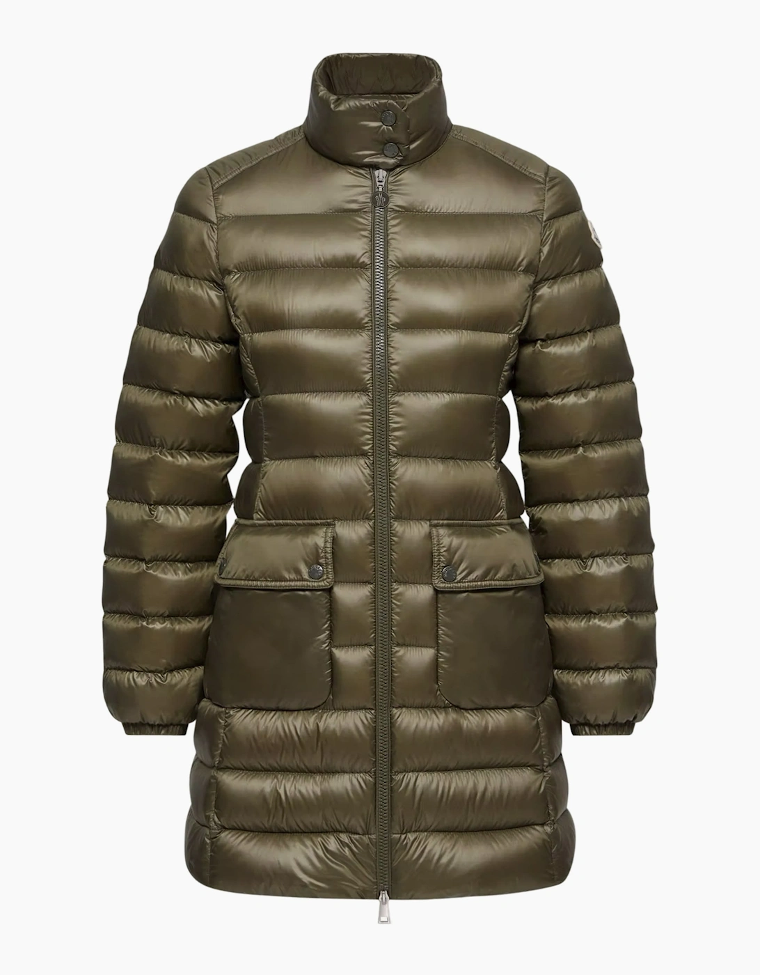 Moncler Women's Womens Genet Long Coat Green - Size: 12