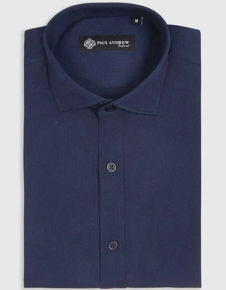 Oliver Cutaway Collar Shirt - Navy Blue