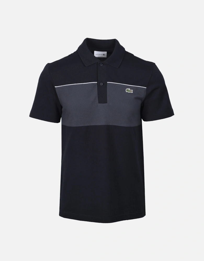 BLOCK COLOUR POLO SHIRT BLACKBIRD/GRAPE