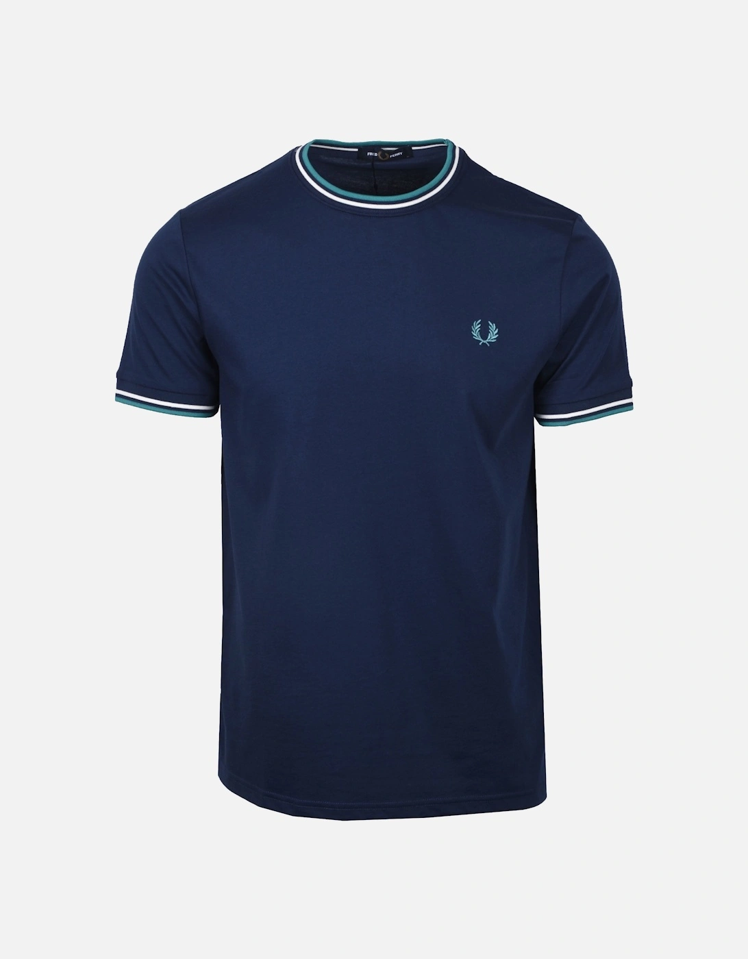TWIN TIPPED T-SHIRT TENNIS BLUE/SNOW WHITE/TEAL, 4 of 3
